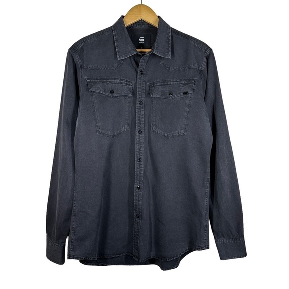 G Star Raw Marine Slim Shirt in Washed Black L - Picture 3 of 11